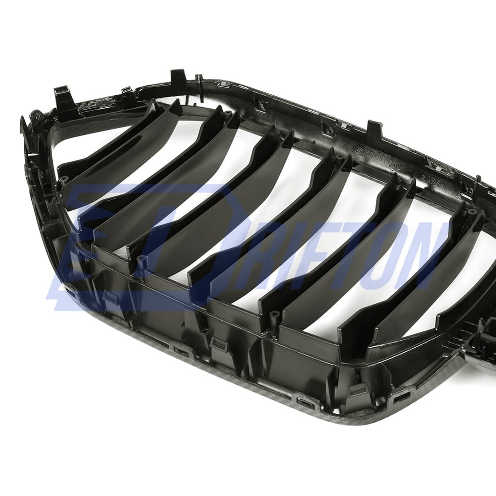 Single Slat Style Dry Carbon Fiber Front Bumper Grille For BMW F96 X6M 2019-2023