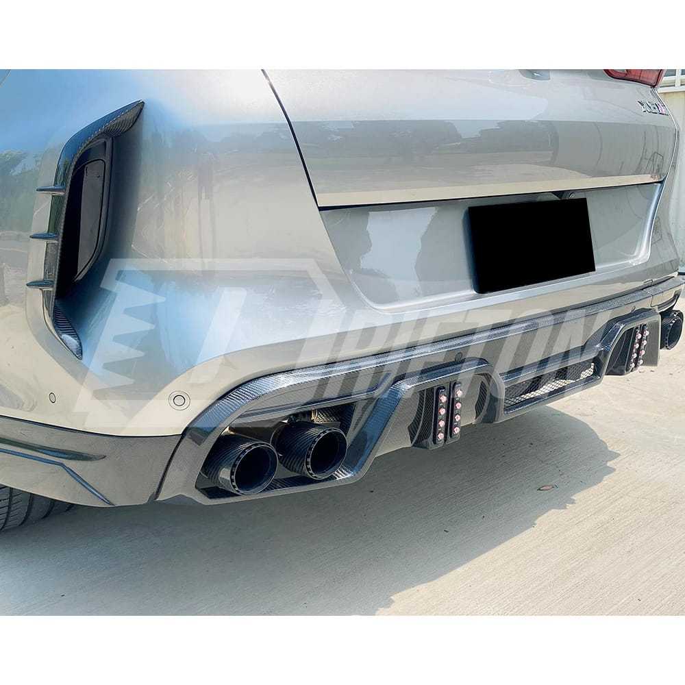 LD Style Carbon Fiber Rear Bumper Canards For BMW F96 X6M 2019-2023