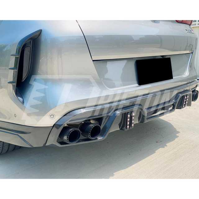 LD Style Carbon Fiber Rear Bumper Canards For BMW F96 X6M 2019-2023