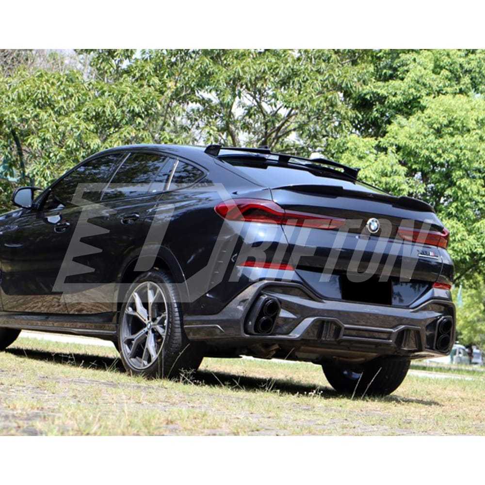 LD Style Carbon Fiber Trunk Spoiler Rear Wing For BMW X6 G06 2019-2023