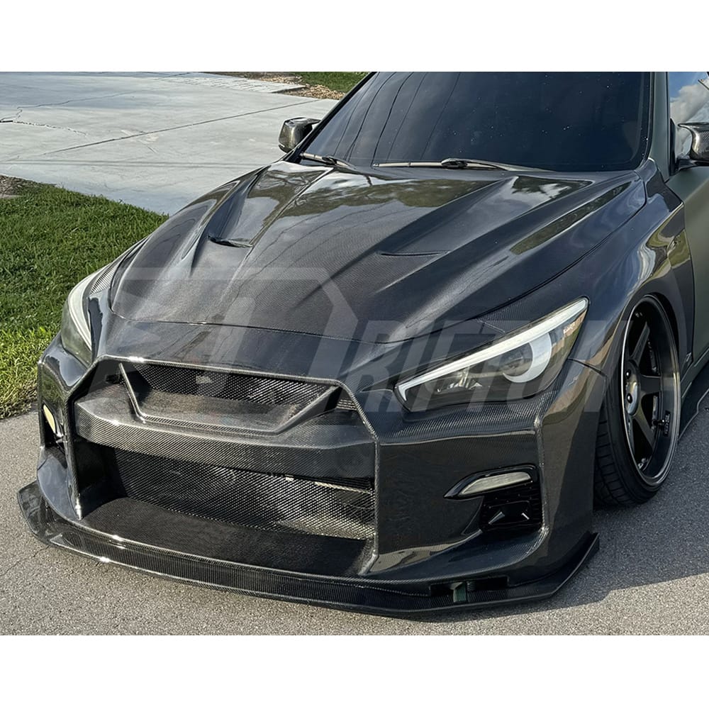 MBJ Style Carbon Fiber Engine Hood For Infiniti Q50 2013-2024