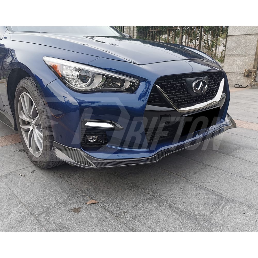 Varis Style Carbon Fiber Front Lip For INFINITI Q50 400R