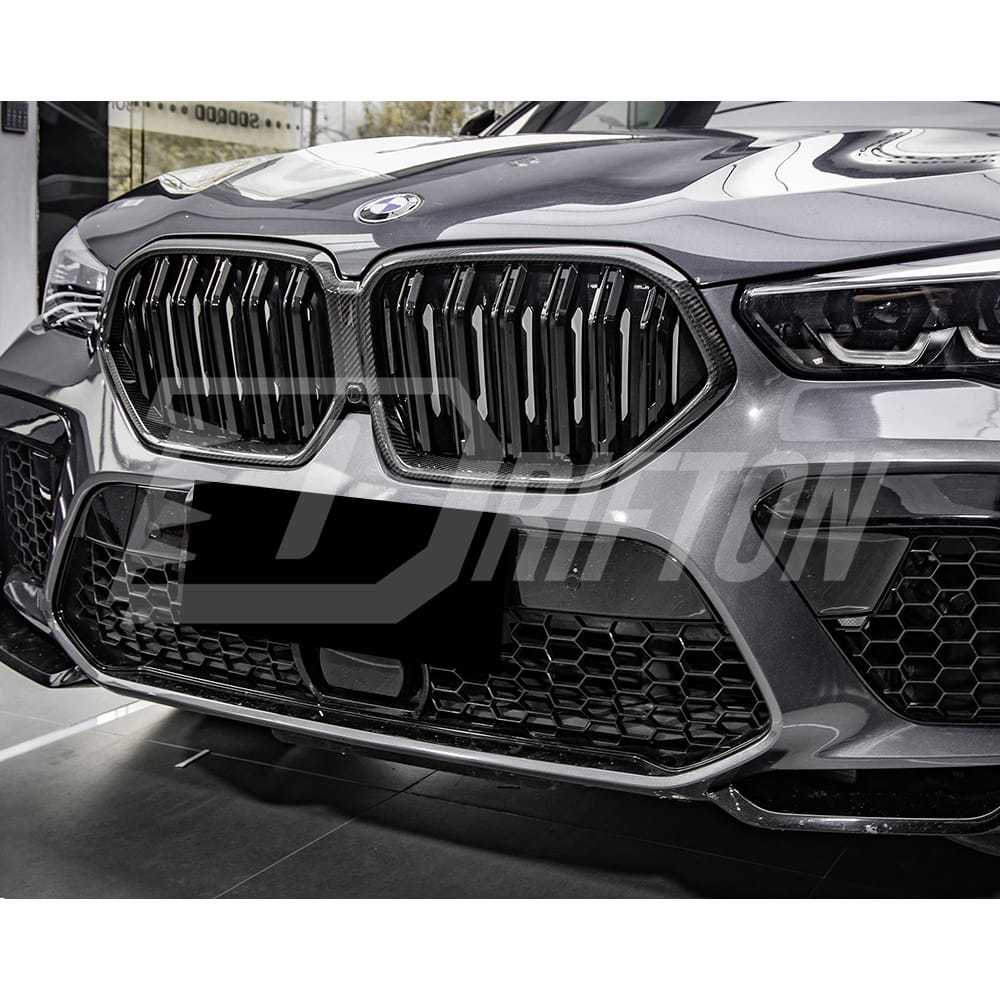 Double Slat Style Carbon Fiber Front Grill For BMW X6 G06 2019-2023