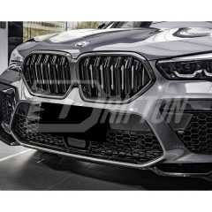 Double Slat Style Carbon Fiber Front Grill For BMW X6 G06 2019-2023