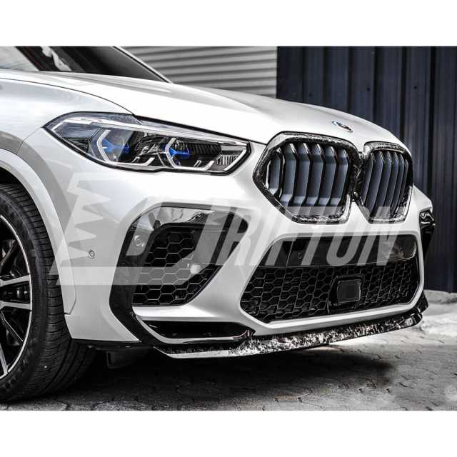 Single Slat Style Carbon Fiber Front Grill For BMW X6 G06 2019-2023