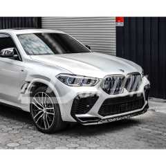 Single Slat Style Carbon Fiber Front Grill For BMW X6 G06 2019-2023