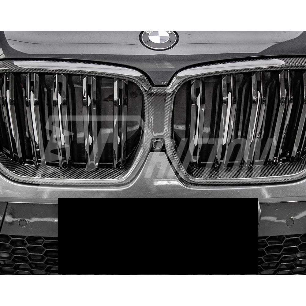 Double Slat Style Carbon Fiber Front Grill For BMW X6 G06 2019-2023