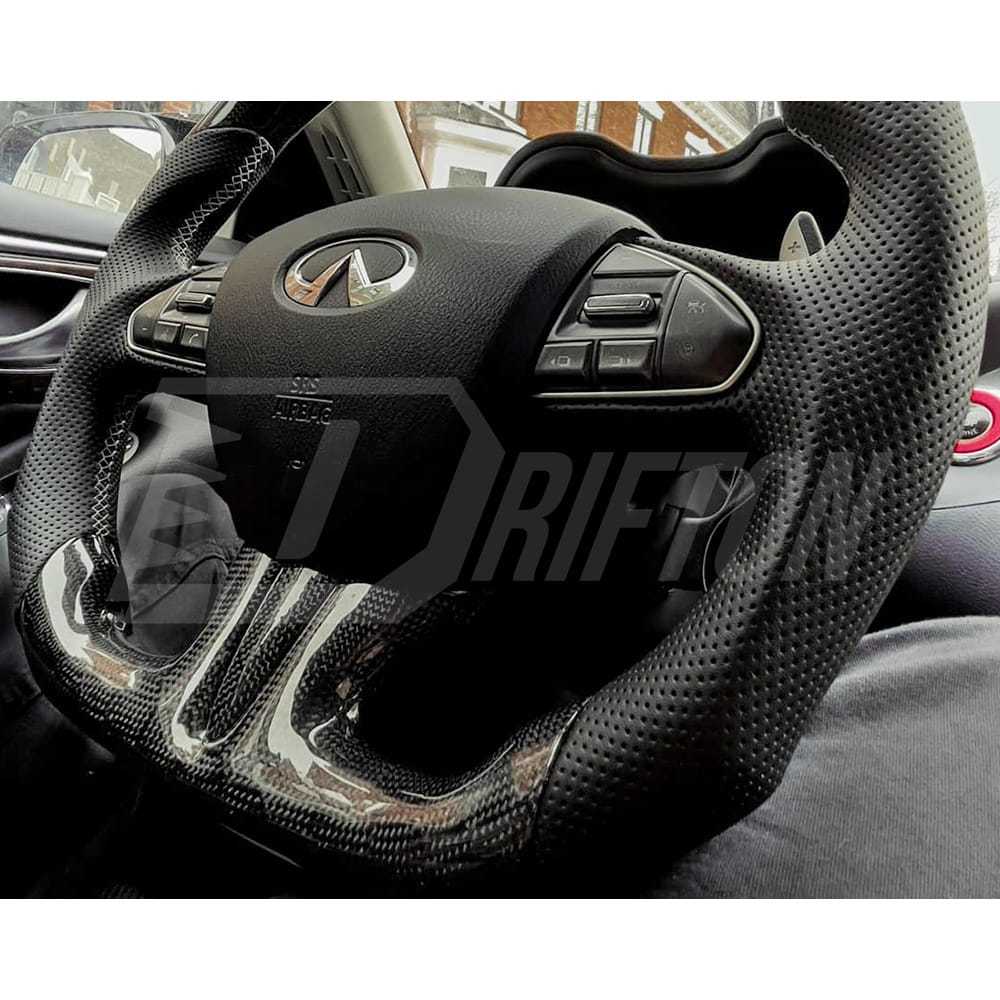 Drifton V2 Style Custom Made LED Display Carbon Fiber Steering Wheel For Infiniti Q50 Q50S 2013-2017