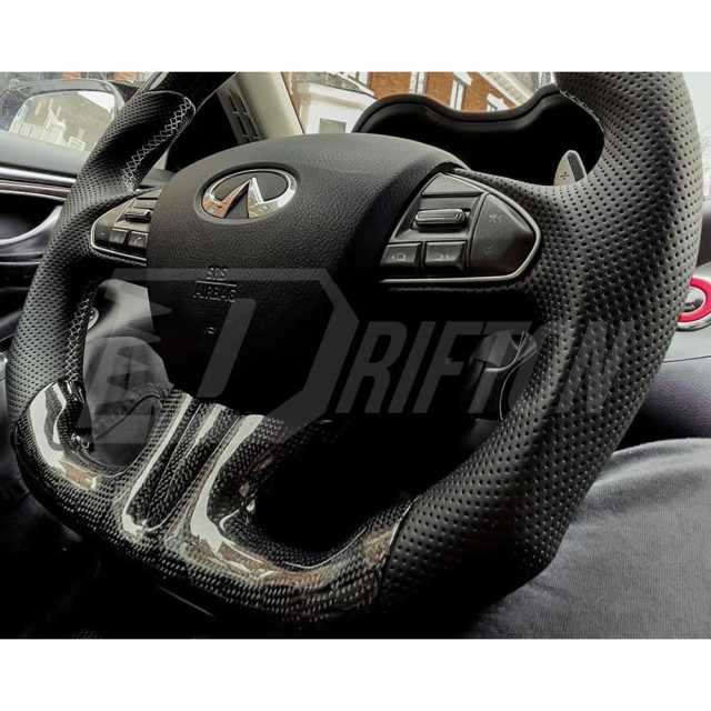 Drifton V2 Style Custom Made LED Display Carbon Fiber Steering Wheel For Infiniti Q50 Q50S 2013-2017