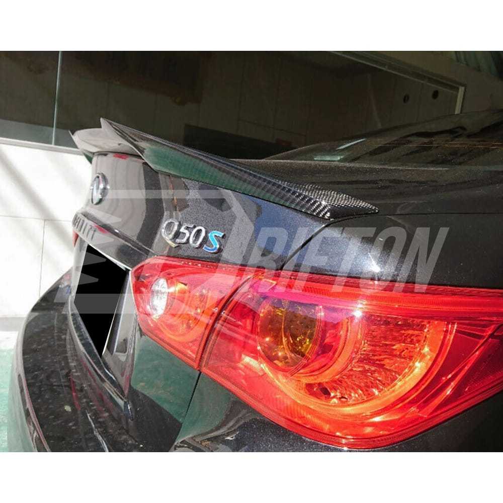 M4 Style Carbon Fiber Rear Spoiler Trunk Wing For INFINITI Q50 2013-2024