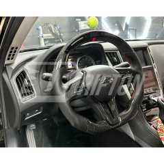 Drifton V4 Style Custom Made LED Display Carbon Fiber Steering Wheel For Infiniti Q50 Q50S 2018-2024