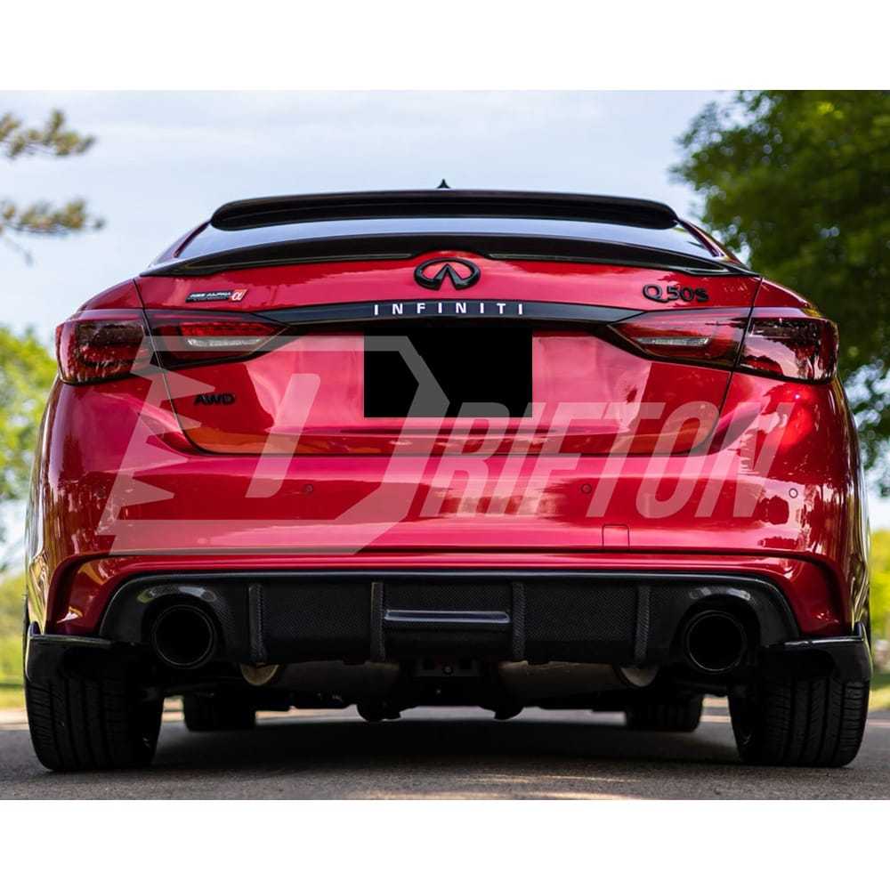 Dry Carbon Fiber Rear Spoiler Trunk Wing For INFINITI Q50 2013-2024