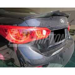 M4 Style Carbon Fiber Rear Spoiler Trunk Wing For INFINITI Q50 2013-2024