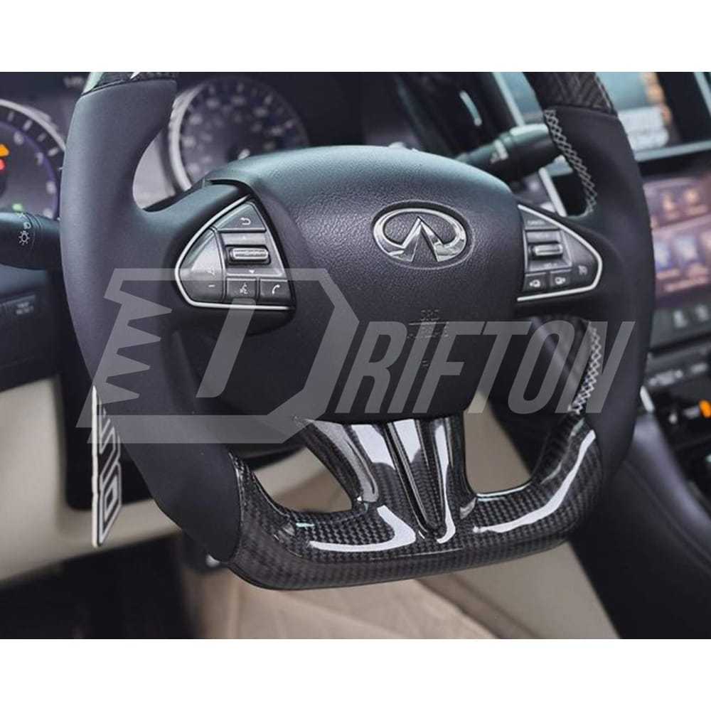 Drifton V1 Style Custom Made Carbon Fiber Steering Wheel For Infiniti Q50 Q50S 2013-2017