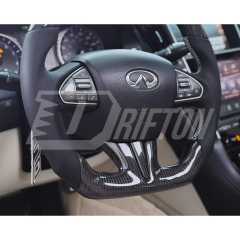 Drifton V1 Style Custom Made Carbon Fiber Steering Wheel For Infiniti Q50 Q50S 2013-2017