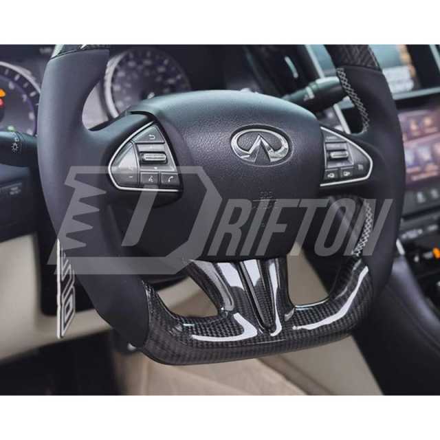 Drifton V1 Style Custom Made Carbon Fiber Steering Wheel For Infiniti Q50 Q50S 2013-2017