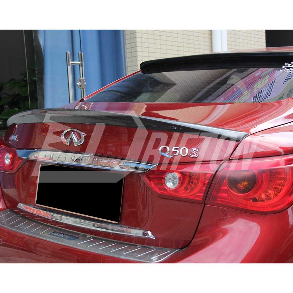 US Style Carbon Fiber Rear Spoiler Trunk Wing For INFINITI Q50 2013-2024