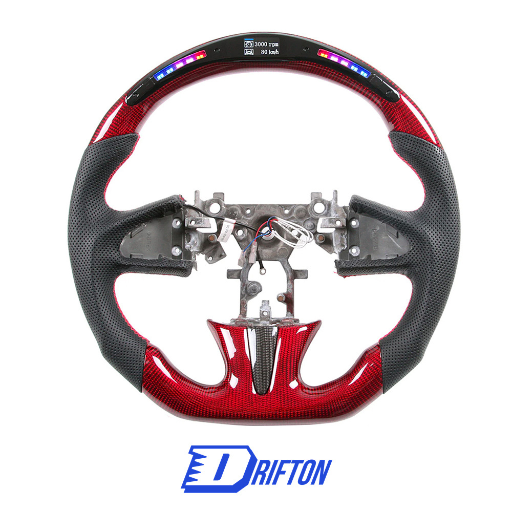 Drifton V2 Style Custom Made LED Display Carbon Fiber Steering Wheel For Infiniti Q50 Q50S 2013-2017