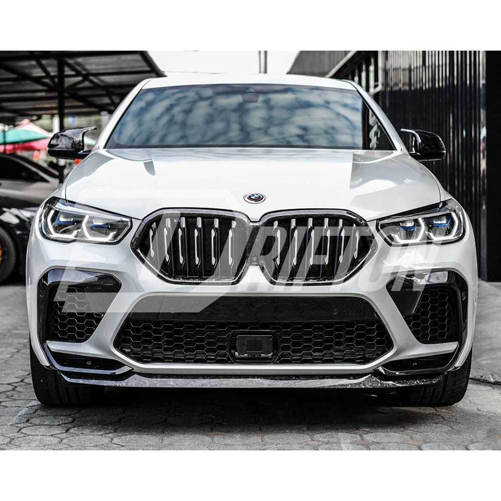 Single Slat Style Carbon Fiber Front Grill For BMW X6 G06 2019-2023