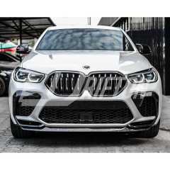 Single Slat Style Carbon Fiber Front Grill For BMW X6 G06 2019-2023