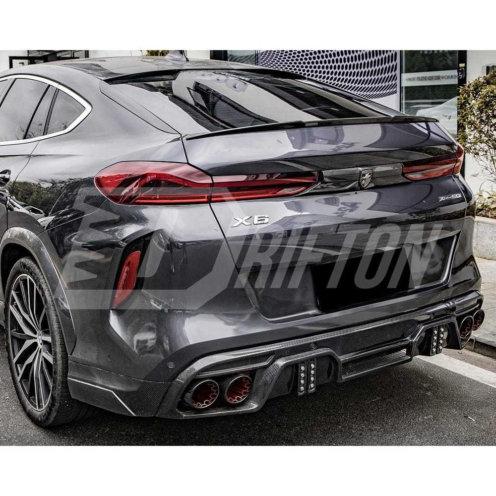 M Style Carbon Fiber Rear Spoiler Trunk Wing For BMW X6 G06 2019-2023