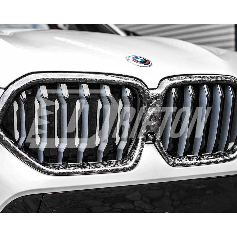 Single Slat Style Carbon Fiber Front Grill For BMW X6 G06 2019-2023
