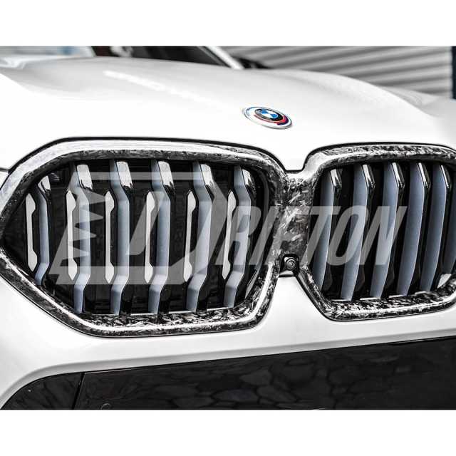 Single Slat Style Carbon Fiber Front Grill For BMW X6 G06 2019-2023