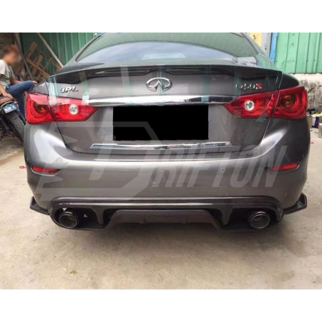 Carbon Fiber Rear Bumper Side Splitter For INFINITI Q50 2013-2024