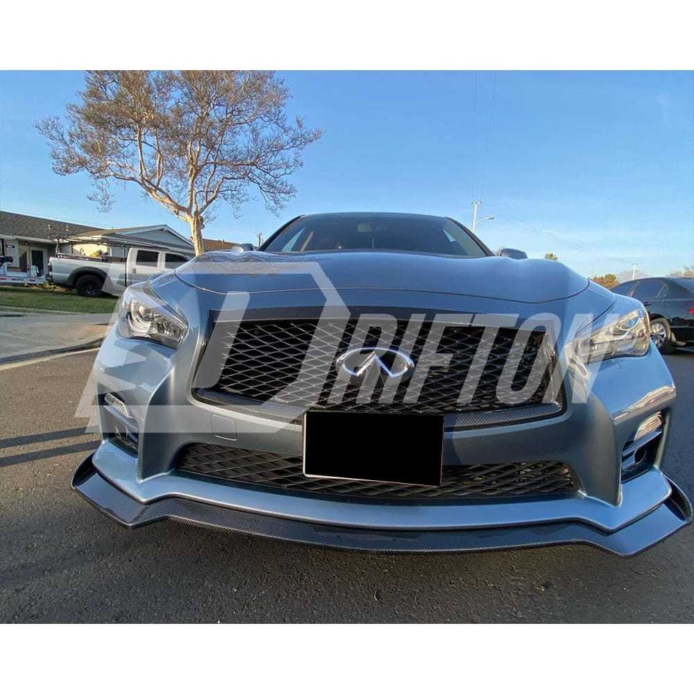 Dry Carbon Fiber Front Grill Cover For INFINITI Q50 2013-2024