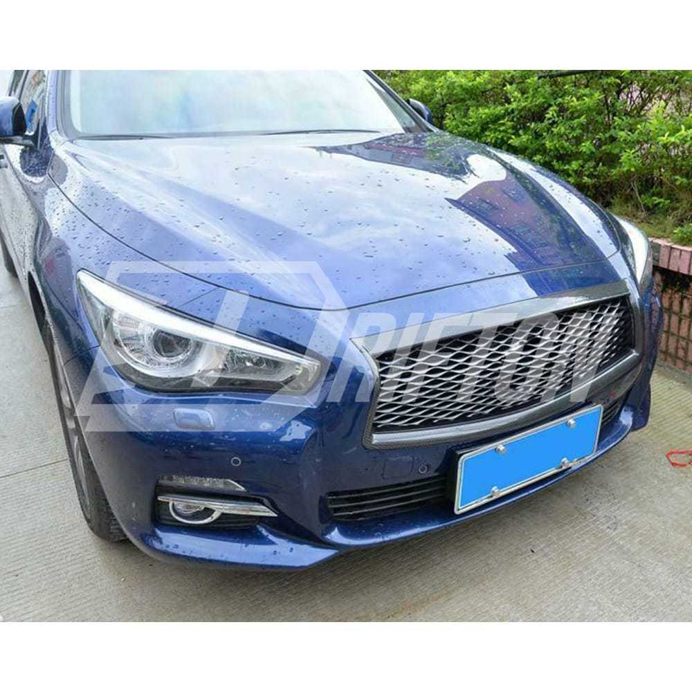 Dry Carbon Fiber Front Grill Cover For INFINITI Q50 2013-2024