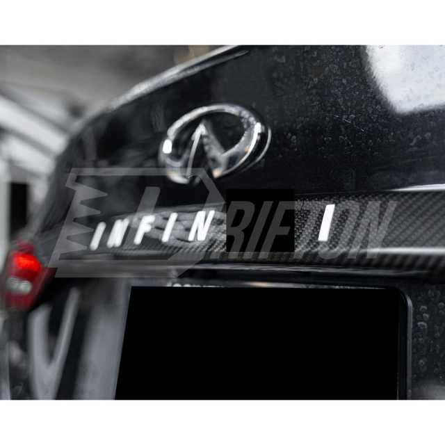 Dry Carbon Fiber Trunk Lid Cover Trim For INFINITI Q50 2018-2024