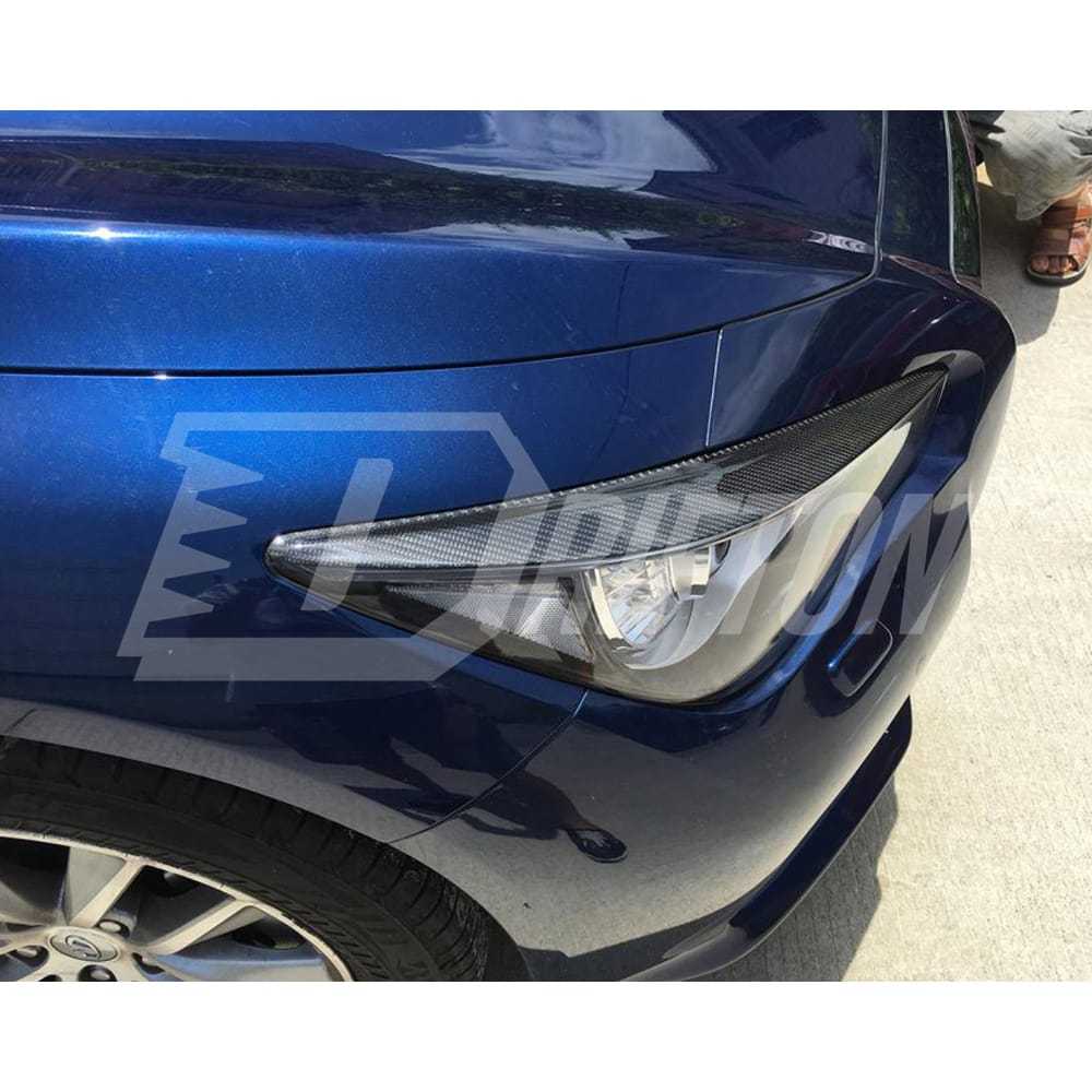 Honeycomb Weave Dry Carbon Fiber Lamp Eyebrow Lid Cover For INFINITI Q50 2013-2024