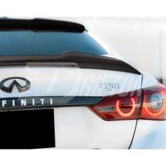 PSM Style Carbon Fiber Rear Spoiler Trunk Wing For INFINITI Q50 2013-2024