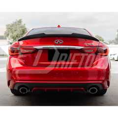 PSM Style Carbon Fiber Rear Spoiler Trunk Wing For INFINITI Q50 2013-2024