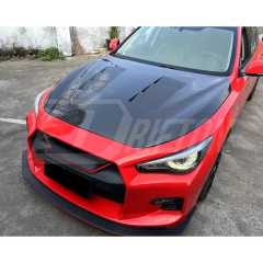 Vents Style Honeycomb Carbon Fiber Engine Hood For Infiniti Q50 2013-2024