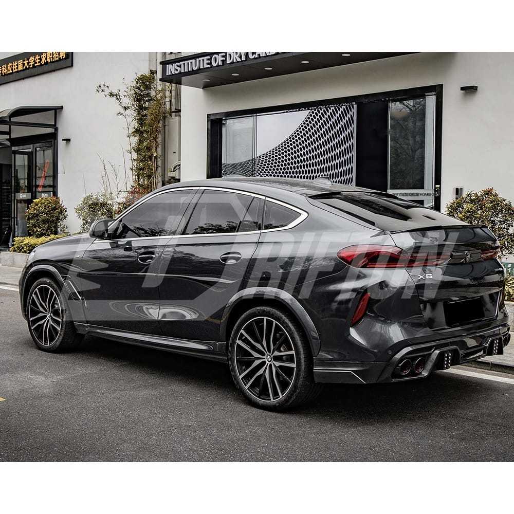M Style Carbon Fiber Rear Spoiler Trunk Wing For BMW X6 G06 2019-2023