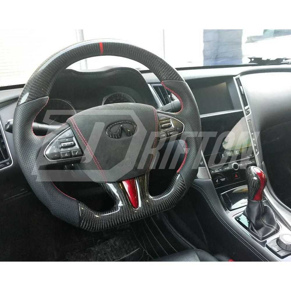 Drifton V1 Style Custom Made Carbon Fiber Steering Wheel For Infiniti Q50 Q50S 2013-2017