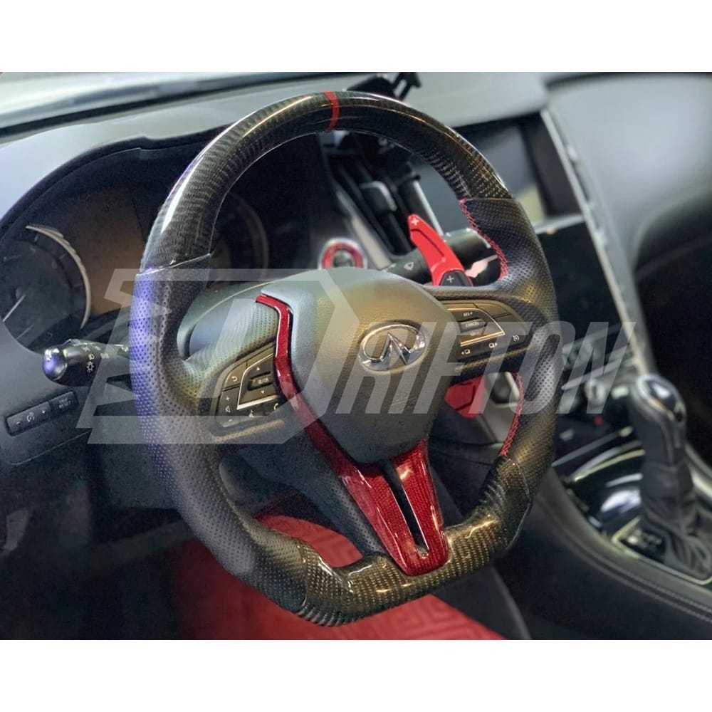 Drifton V3 Style Custom Made Carbon Fiber Steering Wheel For Infiniti Q50 Q50S 2018-2024