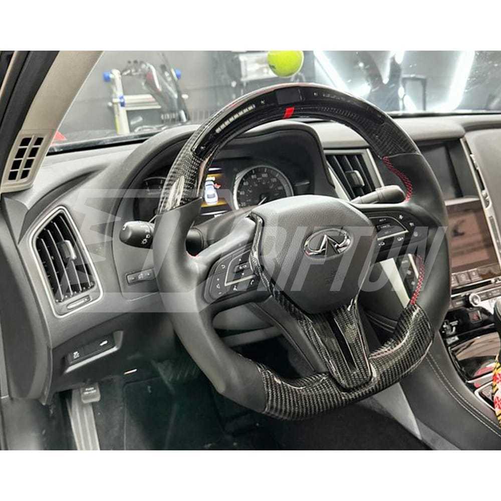 Drifton V3 Style Custom Made Carbon Fiber Steering Wheel For Infiniti Q50 Q50S 2018-2024