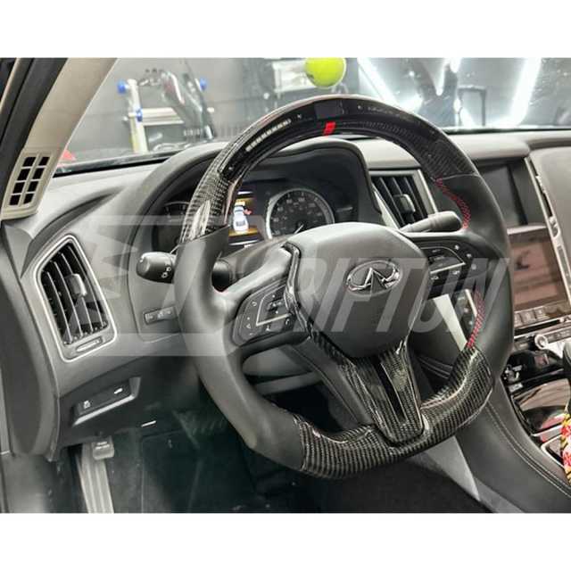 Drifton V3 Style Custom Made Carbon Fiber Steering Wheel For Infiniti Q50 Q50S 2018-2024