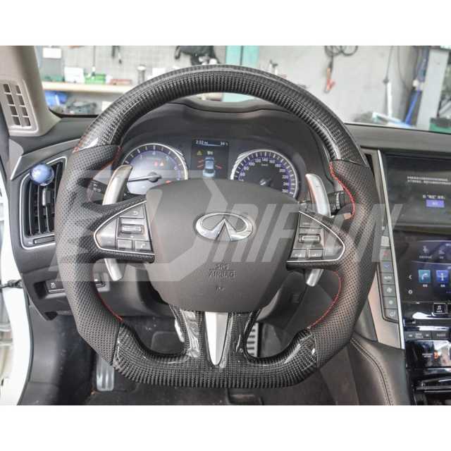 Drifton V1 Style Custom Made Carbon Fiber Steering Wheel For Infiniti Q50 Q50S 2013-2017