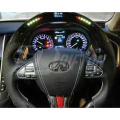 Drifton V2 Style Custom Made LED Display Carbon Fiber Steering Wheel For Infiniti Q50 Q50S 2013-2017