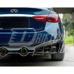 Project Black S Concept Style Partial Carbon Fiber Rear Bumper For Infiniti Q50 2013-2024