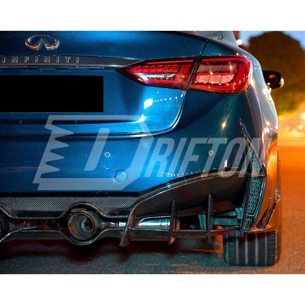 Project Black S Concept Style Partial Carbon Fiber  Body Kit For Infiniti Q50 2013-2024