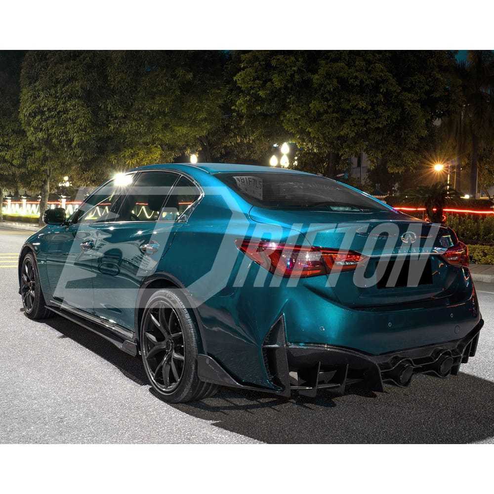 Project Black S Concept Style Partial Carbon Fiber  Body Kit For Infiniti Q50 2013-2024