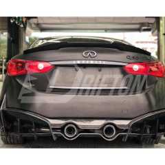 Project Black S Concept Style Partial Carbon Fiber Rear Bumper For Infiniti Q50 2013-2024
