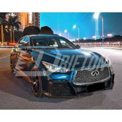 Project Black S Concept Style Partial Carbon Fiber  Body Kit For Infiniti Q50 2013-2024