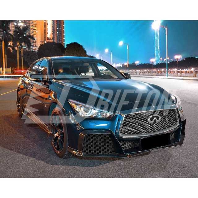 Project Black S Concept Style Partial Carbon Fiber  Body Kit For Infiniti Q50 2013-2024