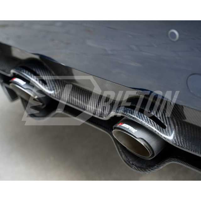 Project Black S Concept Style Partial Carbon Fiber Rear Bumper For Infiniti Q50 2013-2024