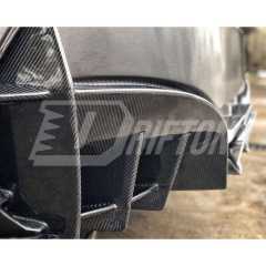 Project Black S Concept Style Partial Carbon Fiber Rear Bumper For Infiniti Q50 2013-2024